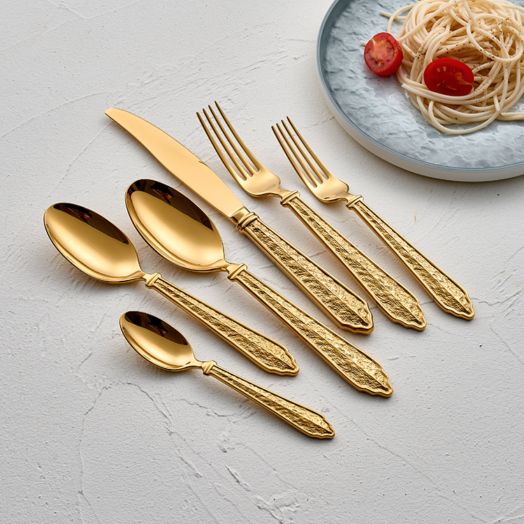 6096 mirror silver and gold cutlery