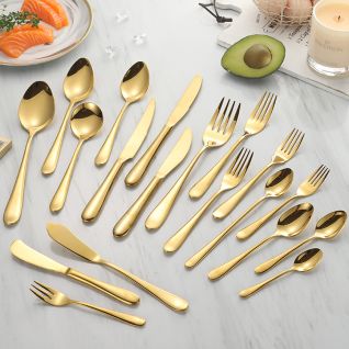 9001 mirror gold stainless steel flatware