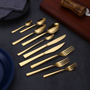 1011 mirror gold stainless steel flatware