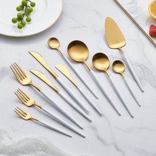 6002 white gold cutlery