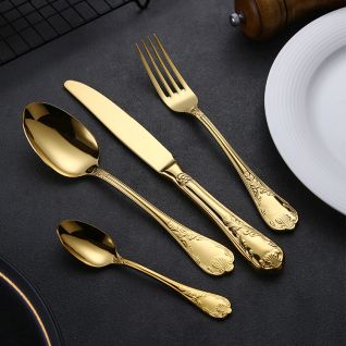 1704 mirror gold cutlery