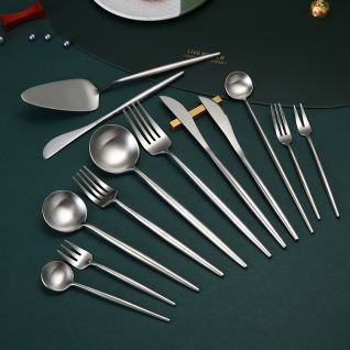 6002 matte silver cutlery