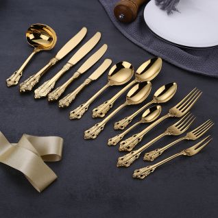 6005 mirror gold cutlery