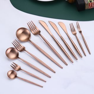 6002 matte rose gold flatware