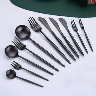 6002 matte black cutlery