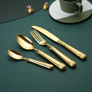 6007 mirror gold flatware