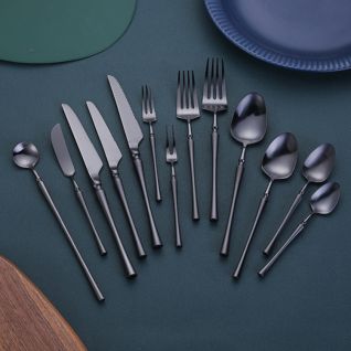 6019 matte polish black stainless steel cutlery