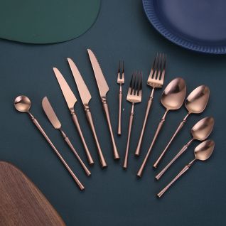 6019 matte polish rose gold cutlery