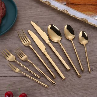 6009 mirror gold stainless steel flatware