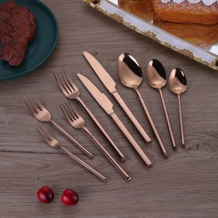 6009 mirror rose gold cutlery