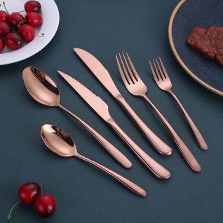 6012 mirror rose gold cutlery