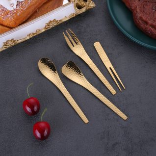 6030 mirror gold hammer pattern tableware