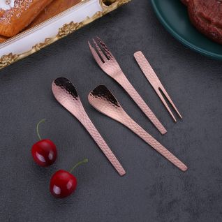 6030 mirror rose gold hammer pattern tableware