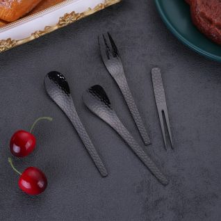 6030 mirror black hammer pattern tableware