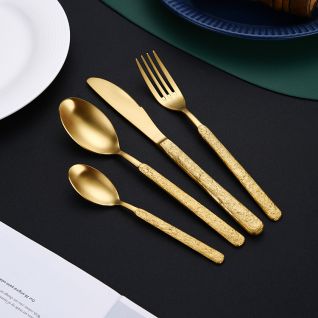 6031 matte gold cutlery