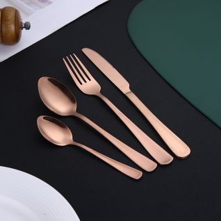 6029 mirror polish and matte rose gold flatware