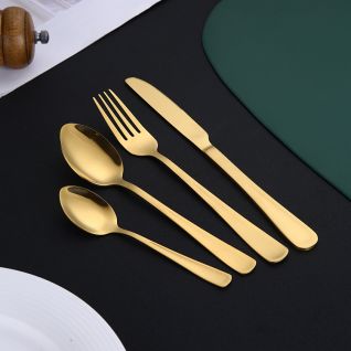 6029 mirror polish and matte gold flatware