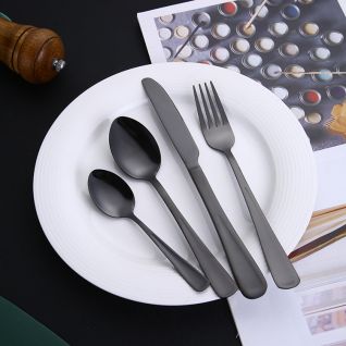 6029 mirror polish and matte black flatware