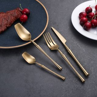 6033 matte gold flatware