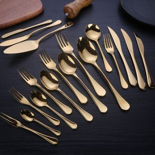 6036 mirror gold flatware