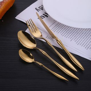 6037 mirror gold flatware