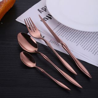 6037 mirror rose gold cutlery