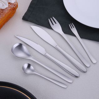 6038 matte silver cutlery
