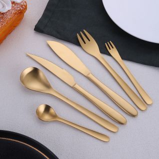6038 matte gold flatware
