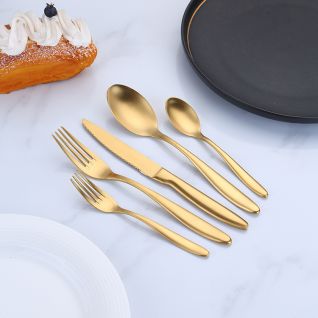 6039 matte gold cutlery