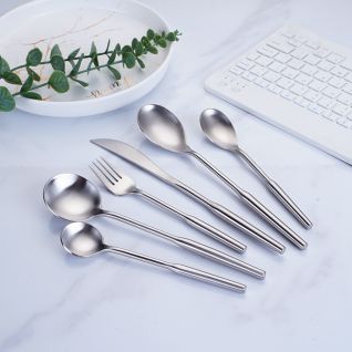 6048 matte silver cutlery