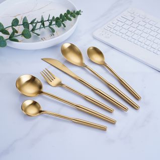 6048 matte gold flatware