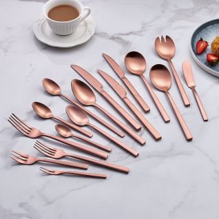 6050 matte rose gold cutlery