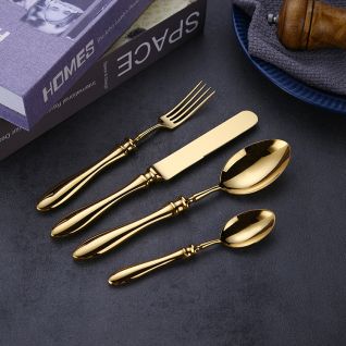 7635 mirror gold cutlery