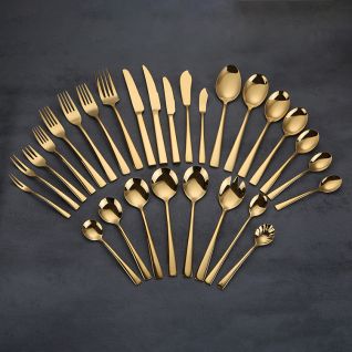 9005 mirror gold cutlery