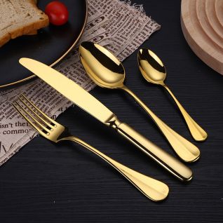 9010 mirror gold cutlery