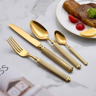 6069 mirror gold cutlery