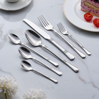 6074 mirror silver and gold cutlery