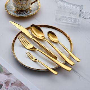 6082 mirror gold cutlery