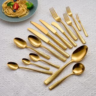 9022 mirror gold cutlery