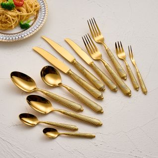 9023 mirror gold cutlery